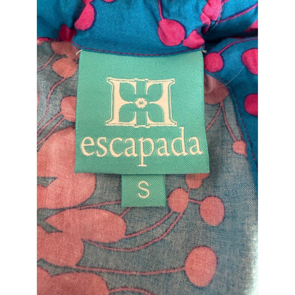 Escapada Floral Halter Romper Tropical Resort Print Blue Pink Small - Picture 4 of 5
